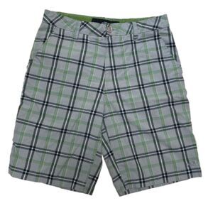 Astars Green/White/Black Plaid Shorts